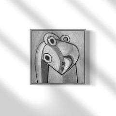 Blonde Woman Oil Painting on Canvas, Contemporary, 12x12 Inches, 2017