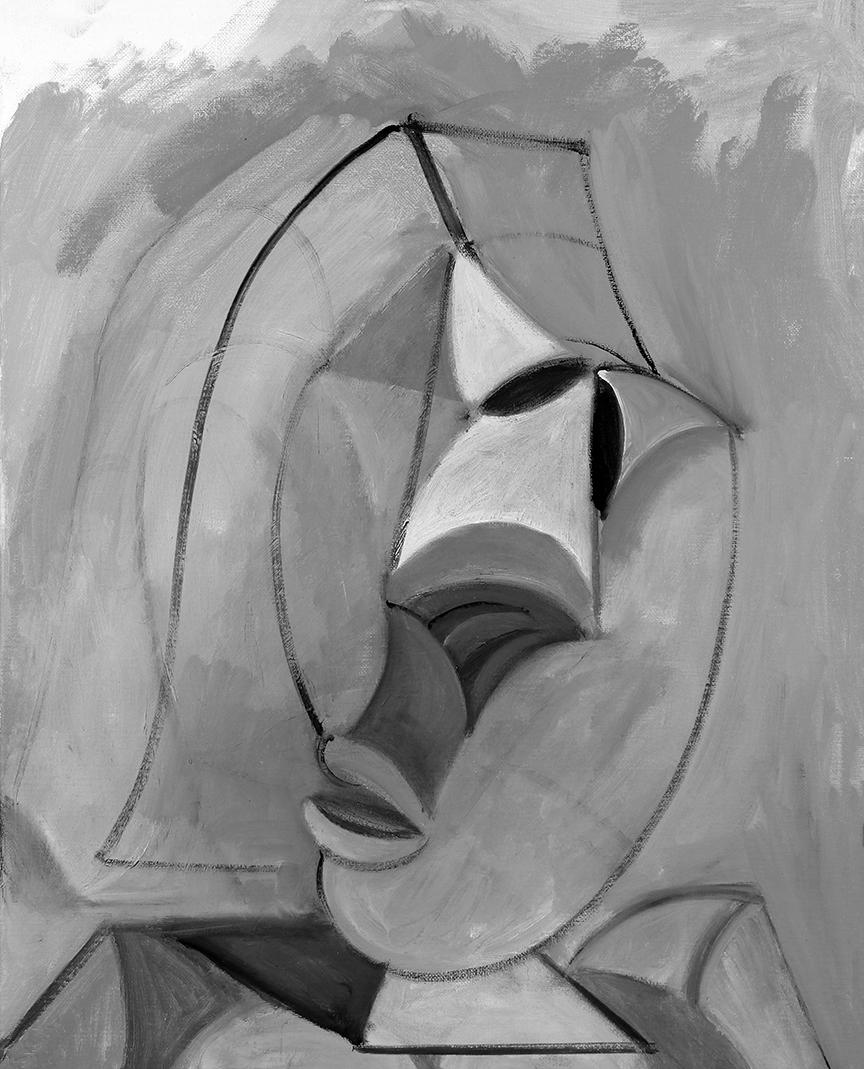 Donna grigia - Painting di Christopher Mudgett