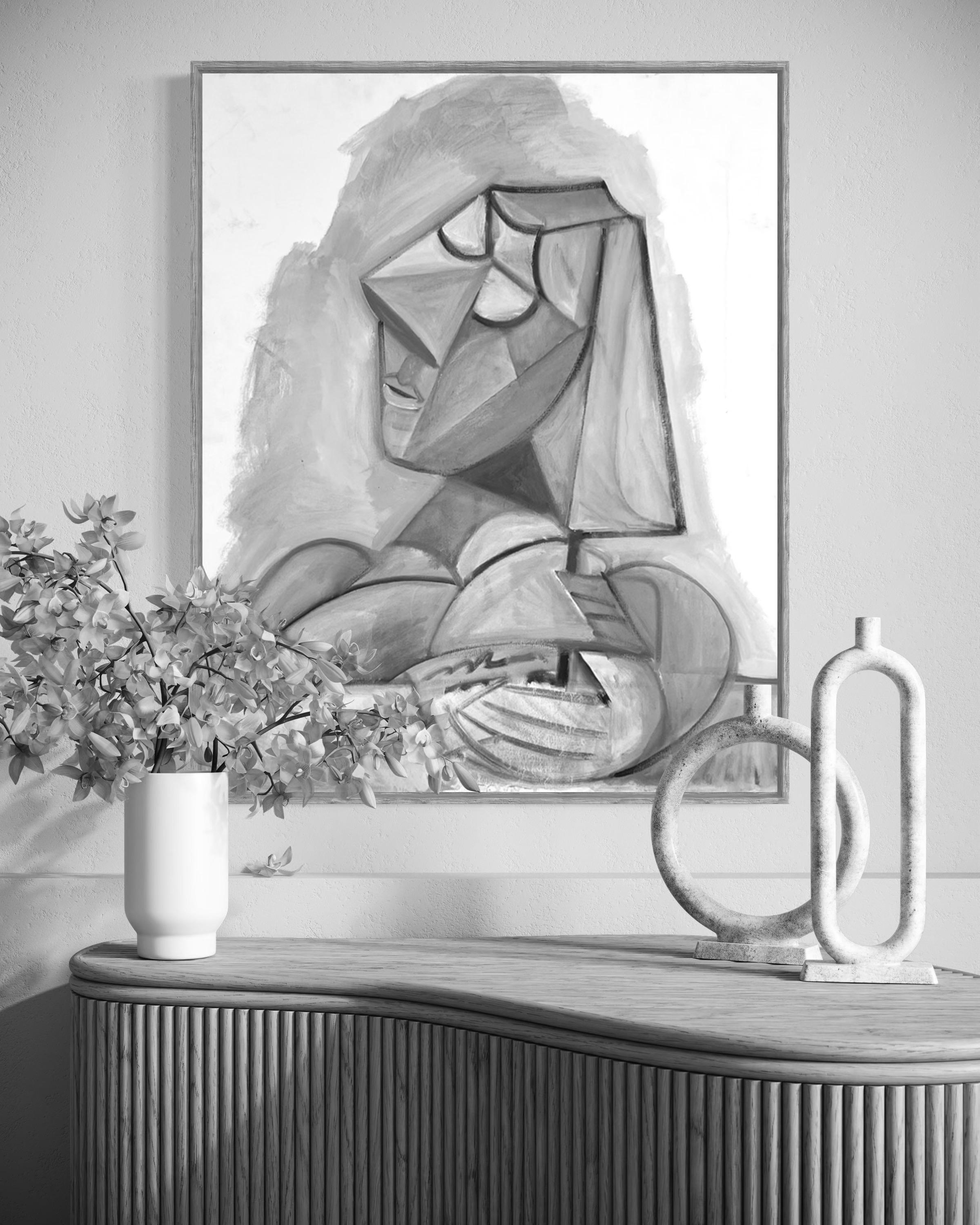 Femme écrivant - Contemporain Painting par Christopher Mudgett