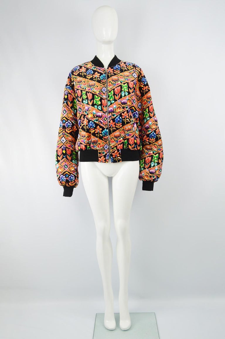 Christopher New 1980s Vintage Multicoloured Printed Velvet Quilted ...