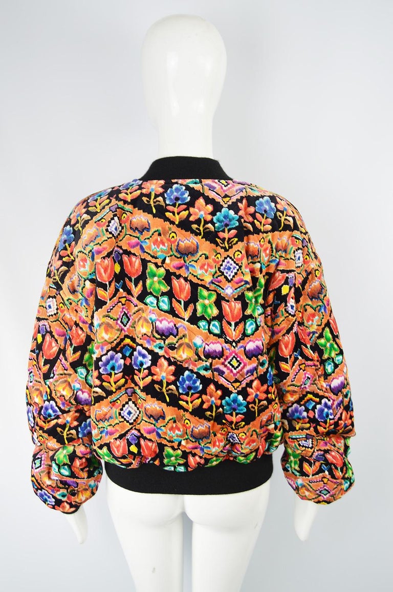 Christopher New 1980s Vintage Multicoloured Printed Velvet Quilted ...