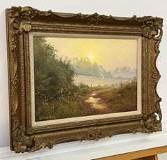 Country Lane to Farmhouse & Birds in English Countryside by 20th Century Artist