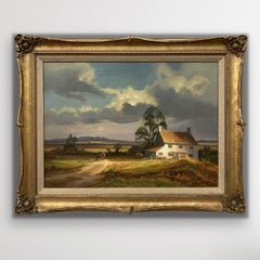 English Farmhouse with Horse & Cart amidst Fields & Trees in the Autumn Sunshine