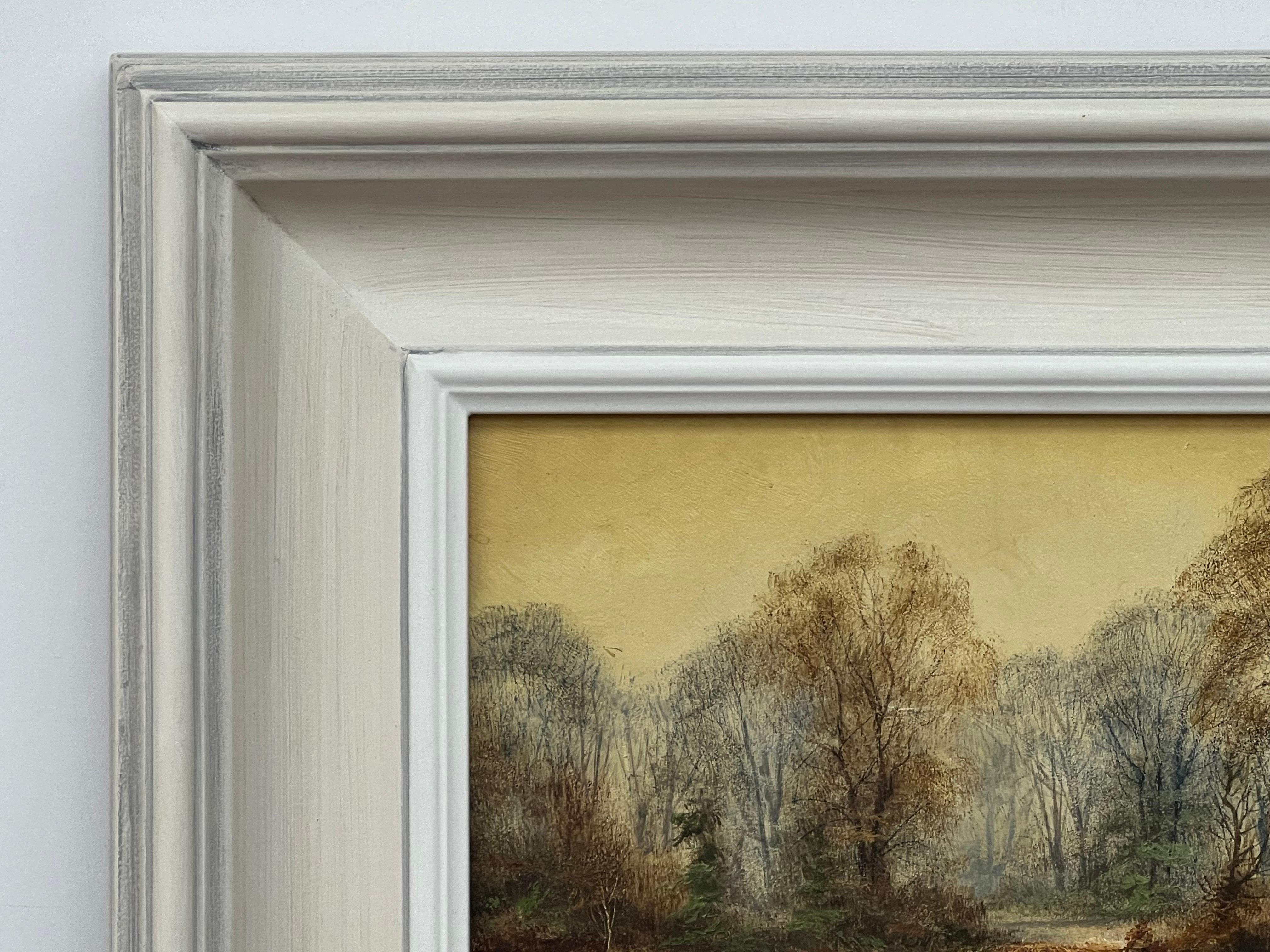 Reflections on Forest Pond in the English Countryside with Warm Yellows & Browns For Sale 2