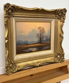 Woodland Farm in Winter with Horse & Cart and Farmer in the English Countryside