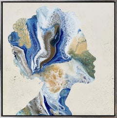 "Flowing Cameo I" Textured Profile Silhouette with Oceanic Feel & Movement