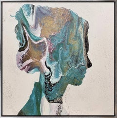 "Flowing Cameo V" Textured Profile Silhouette with Oceanic Feel & Movement