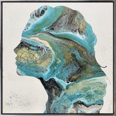 "Flowing Cameo XI" Textured Profile Silhouette with Oceanic Feel & Movement