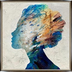 "Pentimento Portrait" Textured Profile Silhouette with Movement