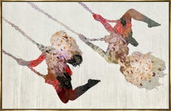 "Swing Silhouettes" Textured Figures Swinging with Neutral and Warm Tones