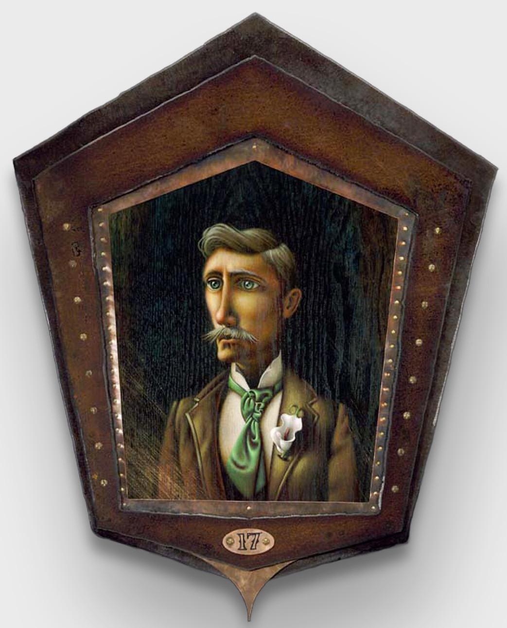 Quadro di ritrattistica in acrilico con realismo magico, "Brother" di Christopher Polentz