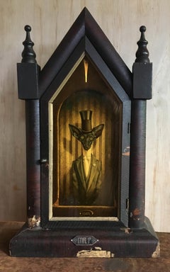 Peinture de portrait surréaliste à l'acrylique « Mr.P » de Christopher Polentz