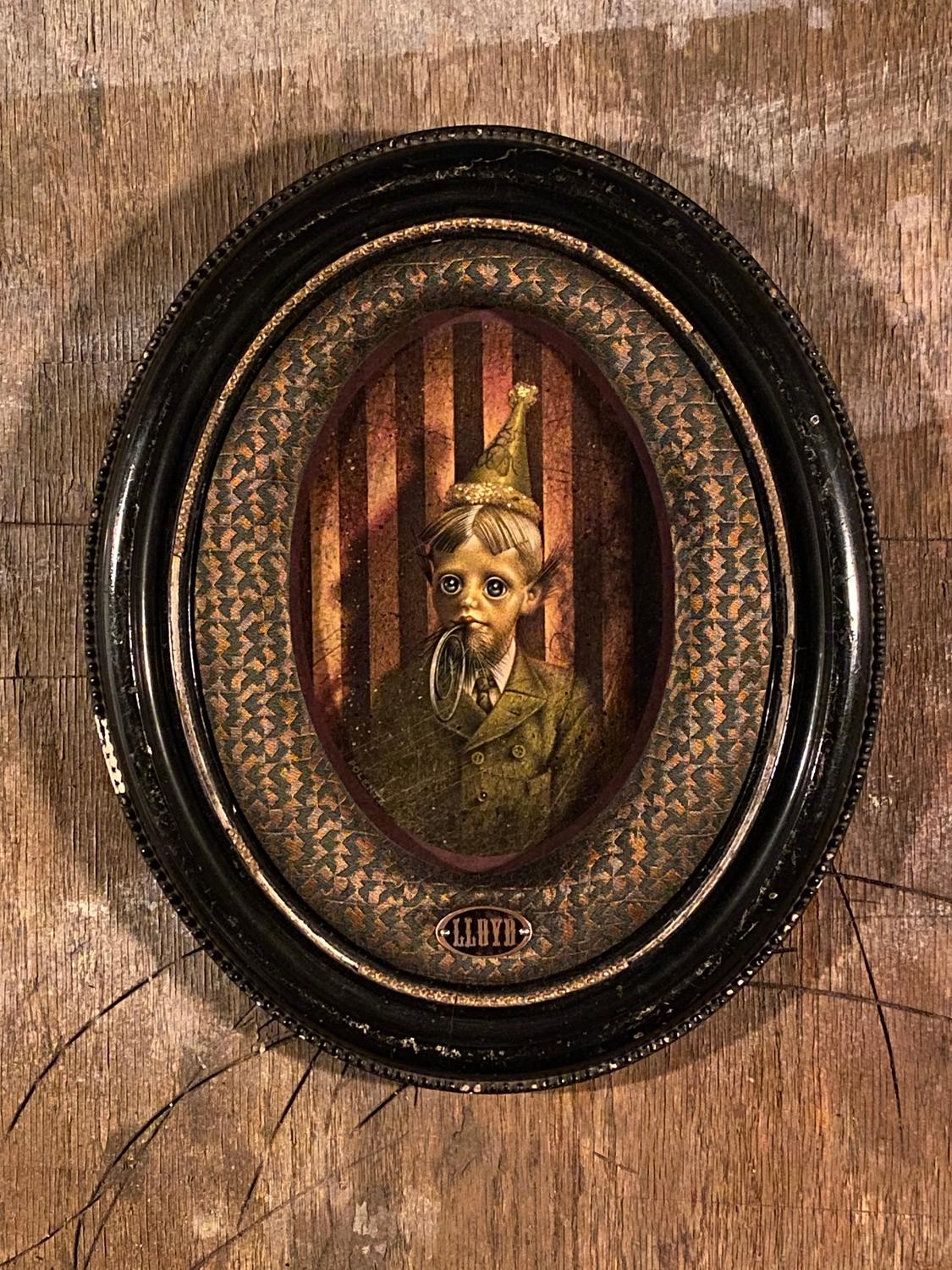 A 10” x 12” x 1” Surrealist Acrylic Portrait Painting by artist Christopher Polentz. A certificate of authenticity will accompany the piece upon its purchase or delivery.

Mothboy: We all refer to it as “That Night” when Lloyd came to be a part of