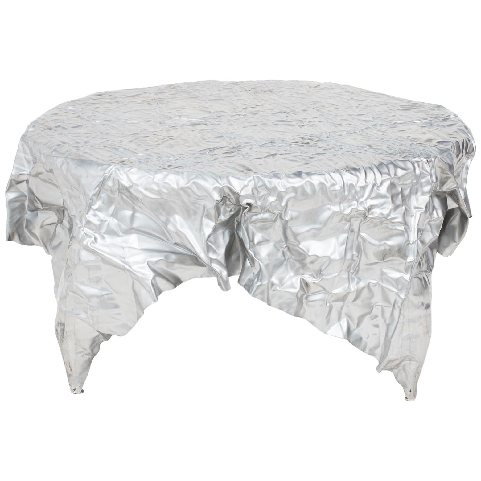 Christopher Prinz "Wrinkled Coffee Table" in Stainless Steel (Raw)