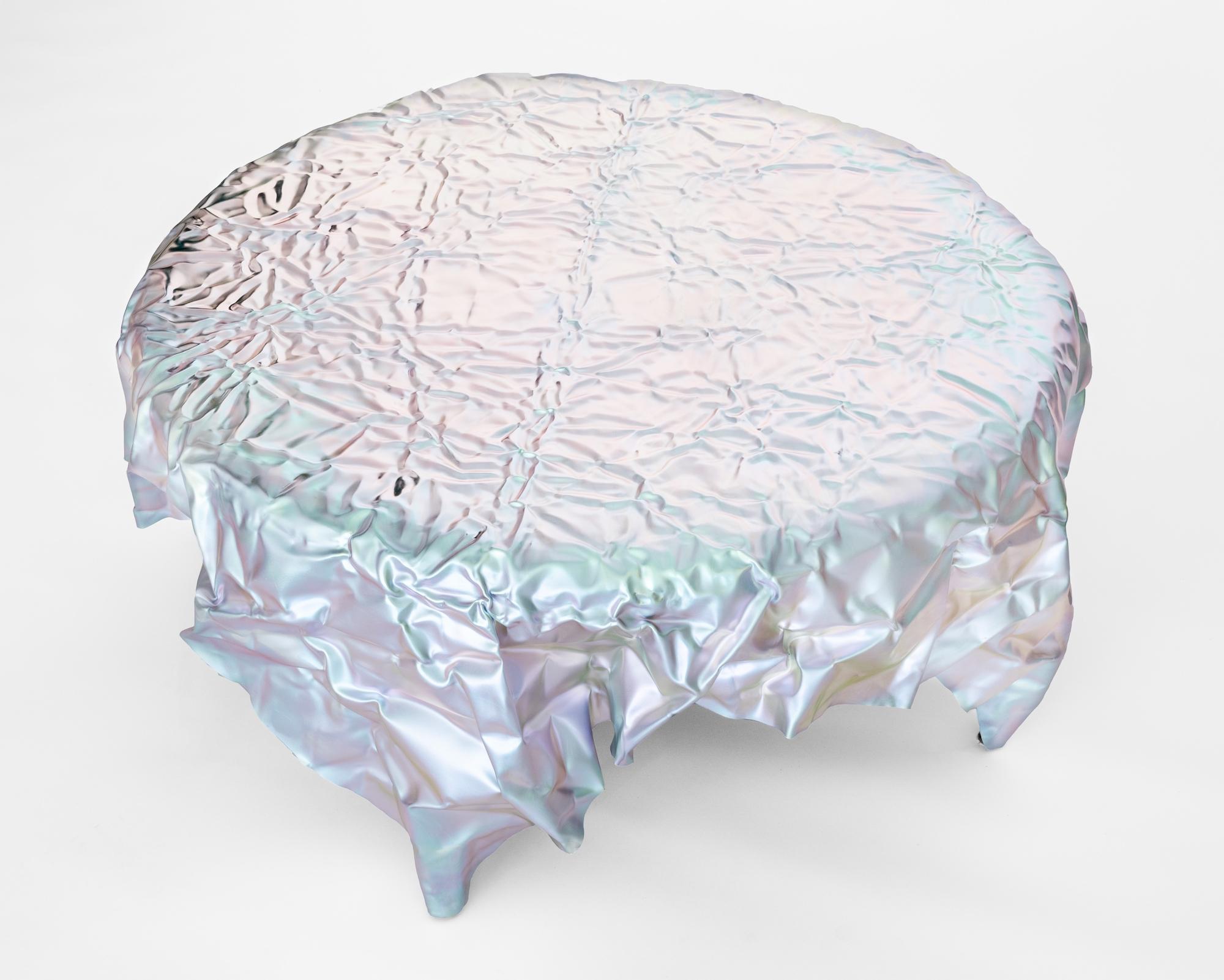 American Christopher Prinz “Wrinkled Coffee Table” in Raw Lavender Iridescent  For Sale