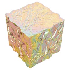 Christopher Prinz “Wrinkled Cube Table” in Raw Yellow Iridescent