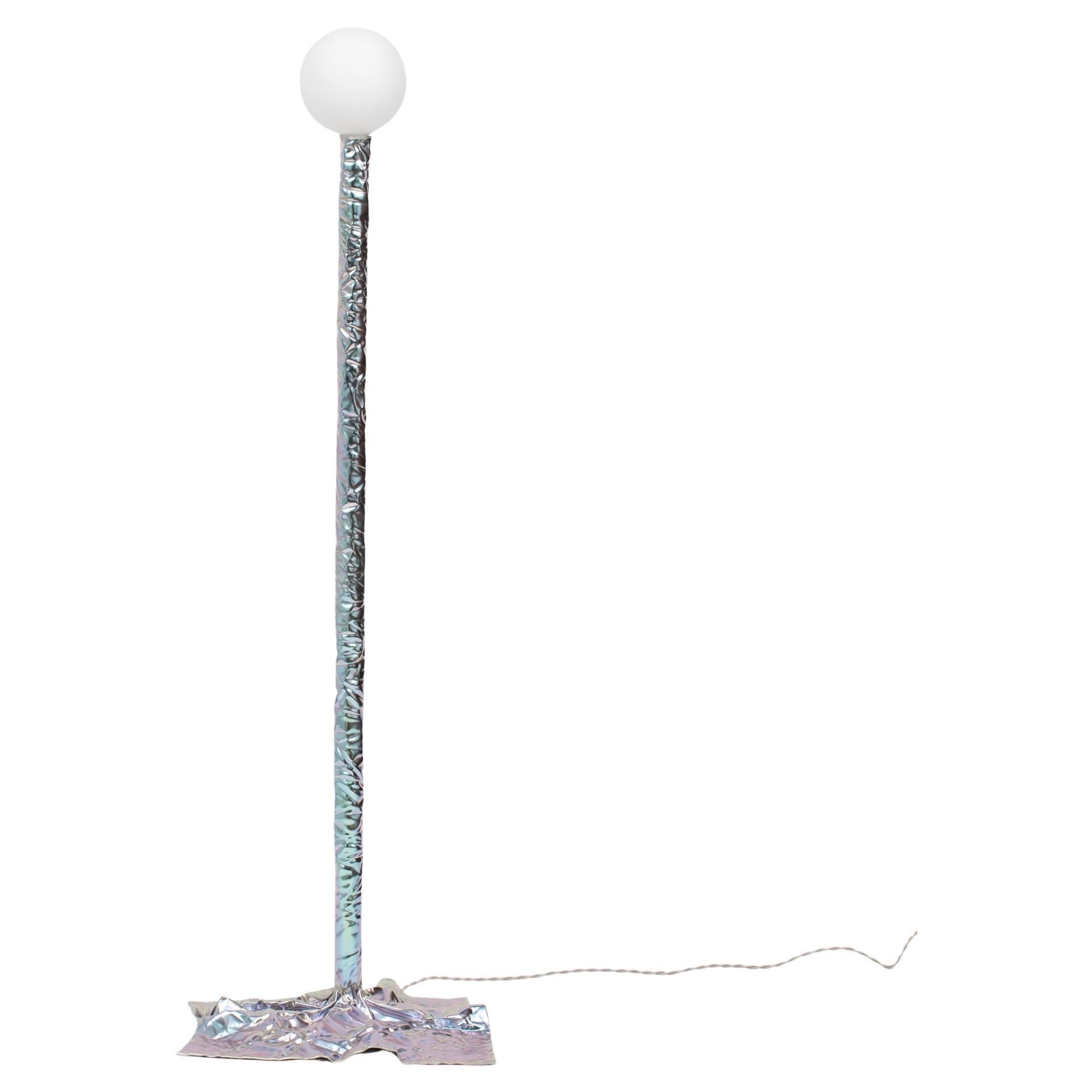 Christopher Prinz "Wrinkled Floor Lamp" in Lavender Iridescent 'Raw' For Sale