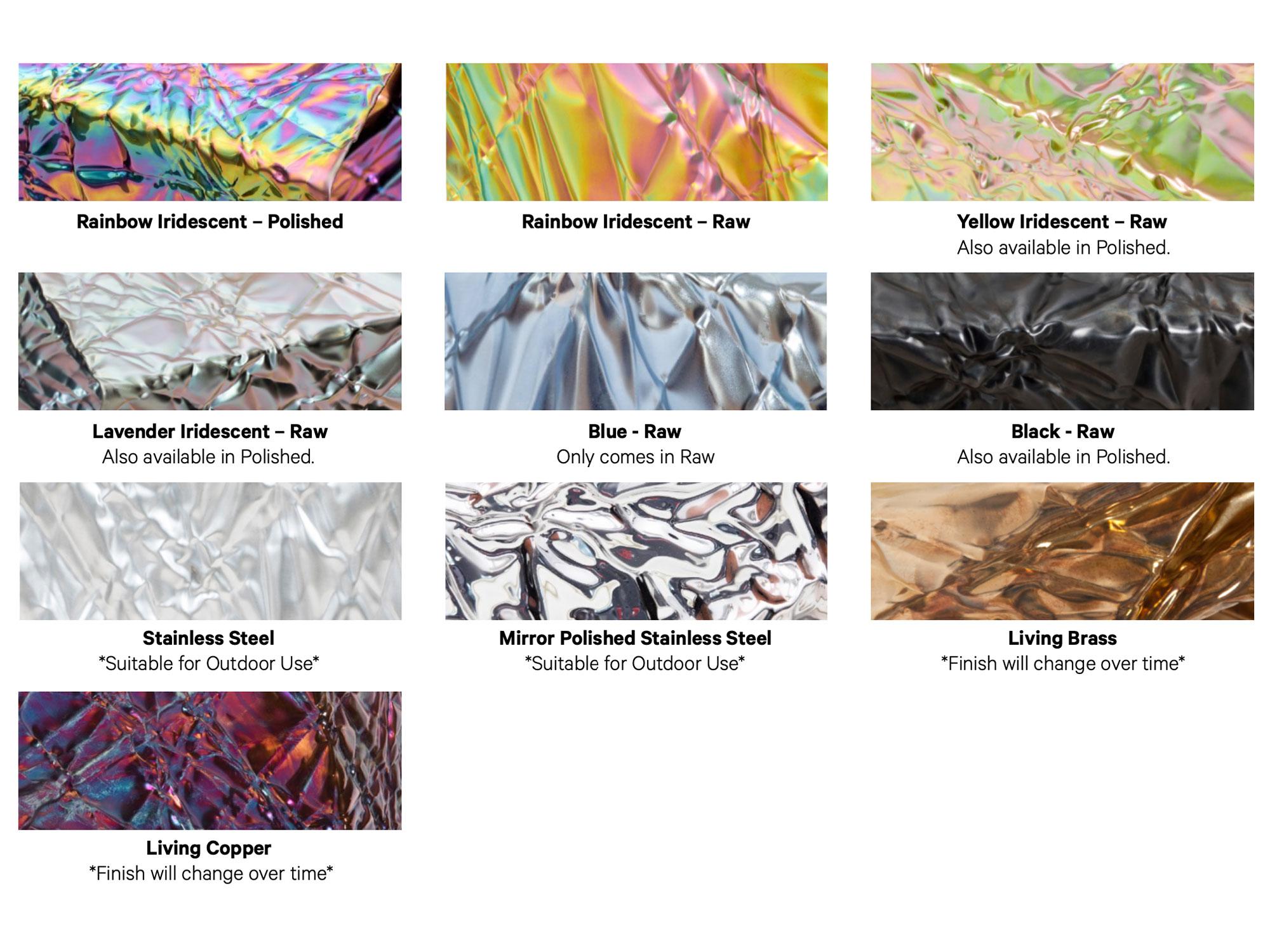 Christopher Prinz Medium Wrinkled Panel in Regenbogenschillerndem Schillerndem ( Poliert) (21. Jahrhundert und zeitgenössisch) im Angebot