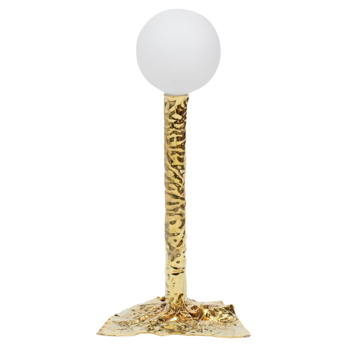 Christopher Prinz “Wrinkled Table Lamp” in Brass Finish