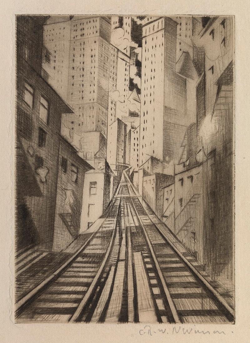 New York: An Abstraction - 20th Century, Drypoint by Christopher Nevinson