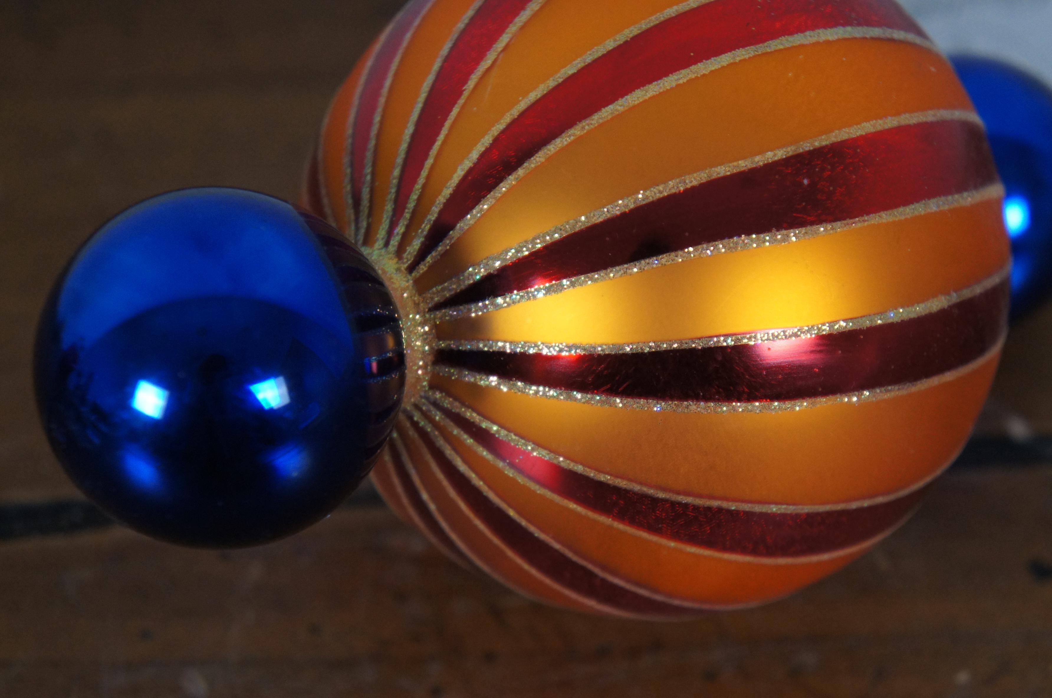 Christopher Radko Circus Stripes Star Reflection Waterford Gold Icicle Ornaments For Sale 4