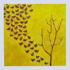 A Bird out of Merlin's Ear - Contemporary semi abstract painting
