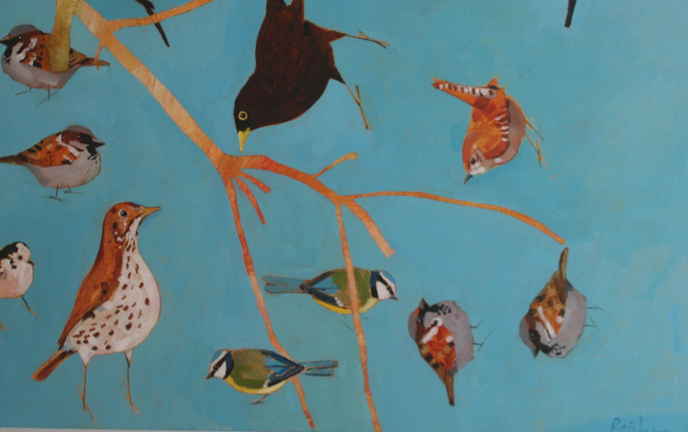 As Also Are Those That Heard - contemporary birds nature acrylic painting canvas 1