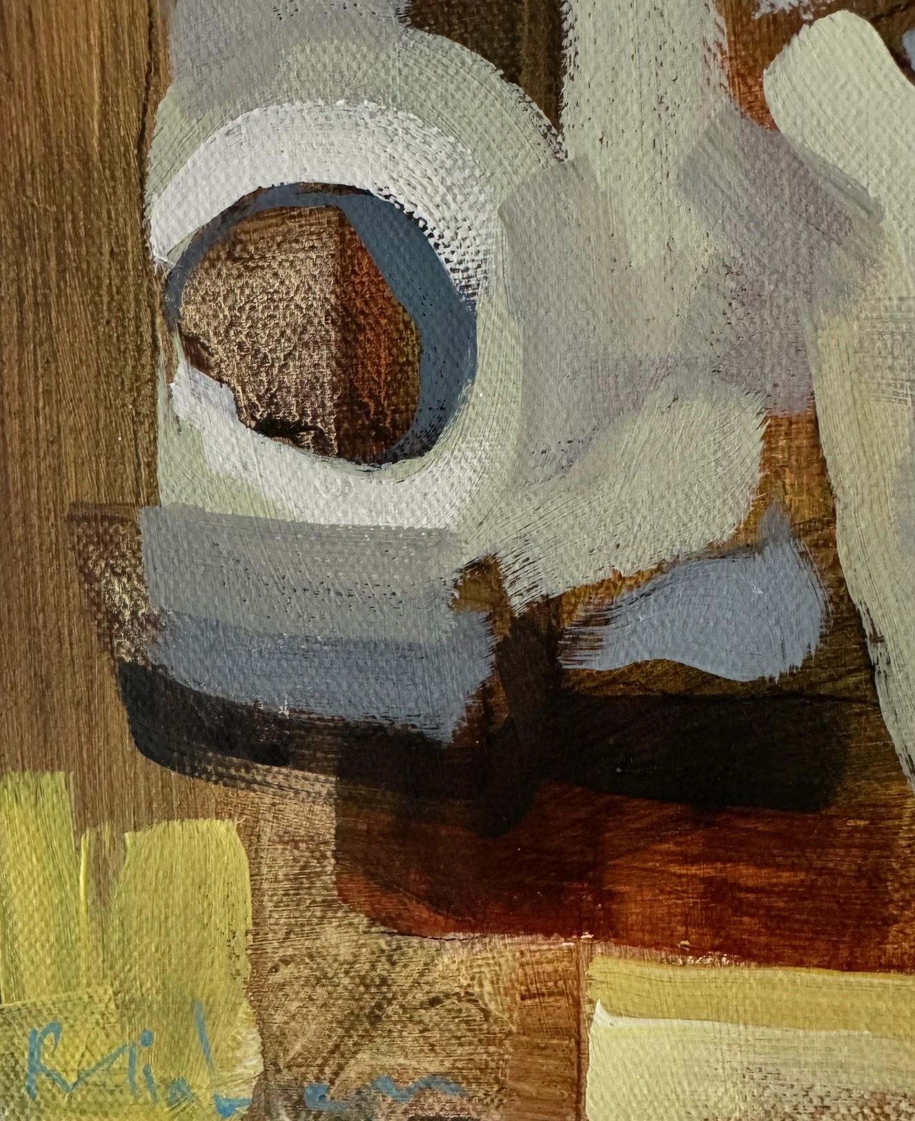 Corvo che cammina - Quadro semi-astratto contemporaneo di uccelli - Painting di Christopher Rainham