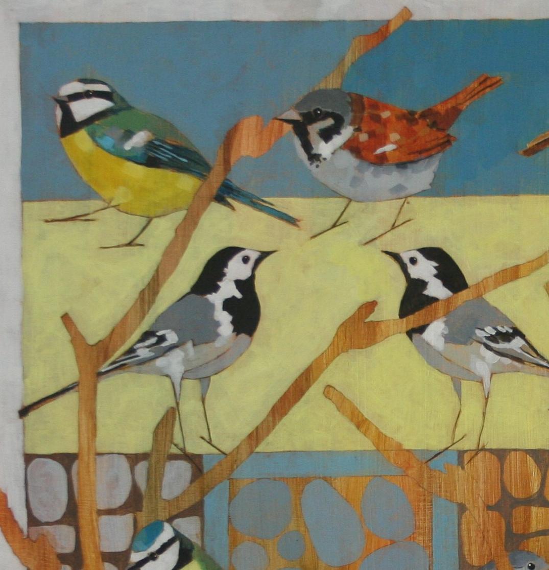 Il mio cuore in due stati - Pittura contemporanea di uccelli: Acrilico su tavola - Painting Contemporaneo di Christopher Rainham