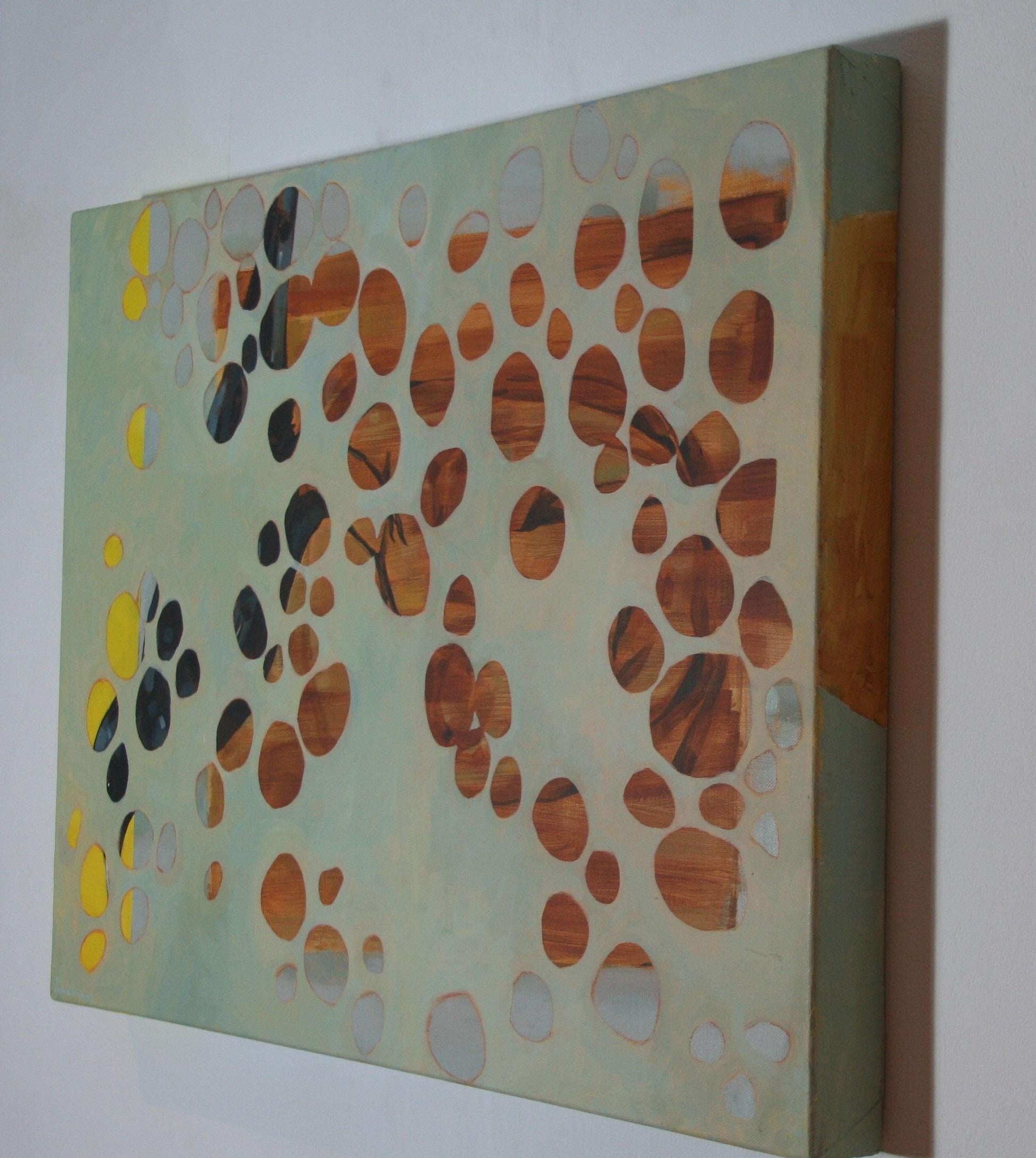 On Wind and Stone - Contemporary Sea Birds & Coastal Landscape - Gray Animal Painting by Christopher Rainham
