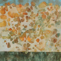Sheerness Beach - contemporary illustrative abstract nature pebbles painting