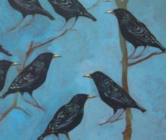 The Starlings that weren't in the Chimney - Contemporary semi abstract painting