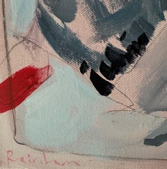 Three More Greys for SJM - Contemporary semi abstract painting birds