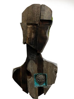 Mixed-media Wood Hanging Sculpture