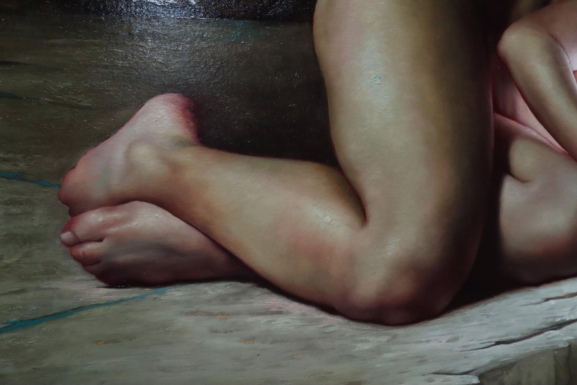 Rune - Black Nude Painting by Christopher Remmers