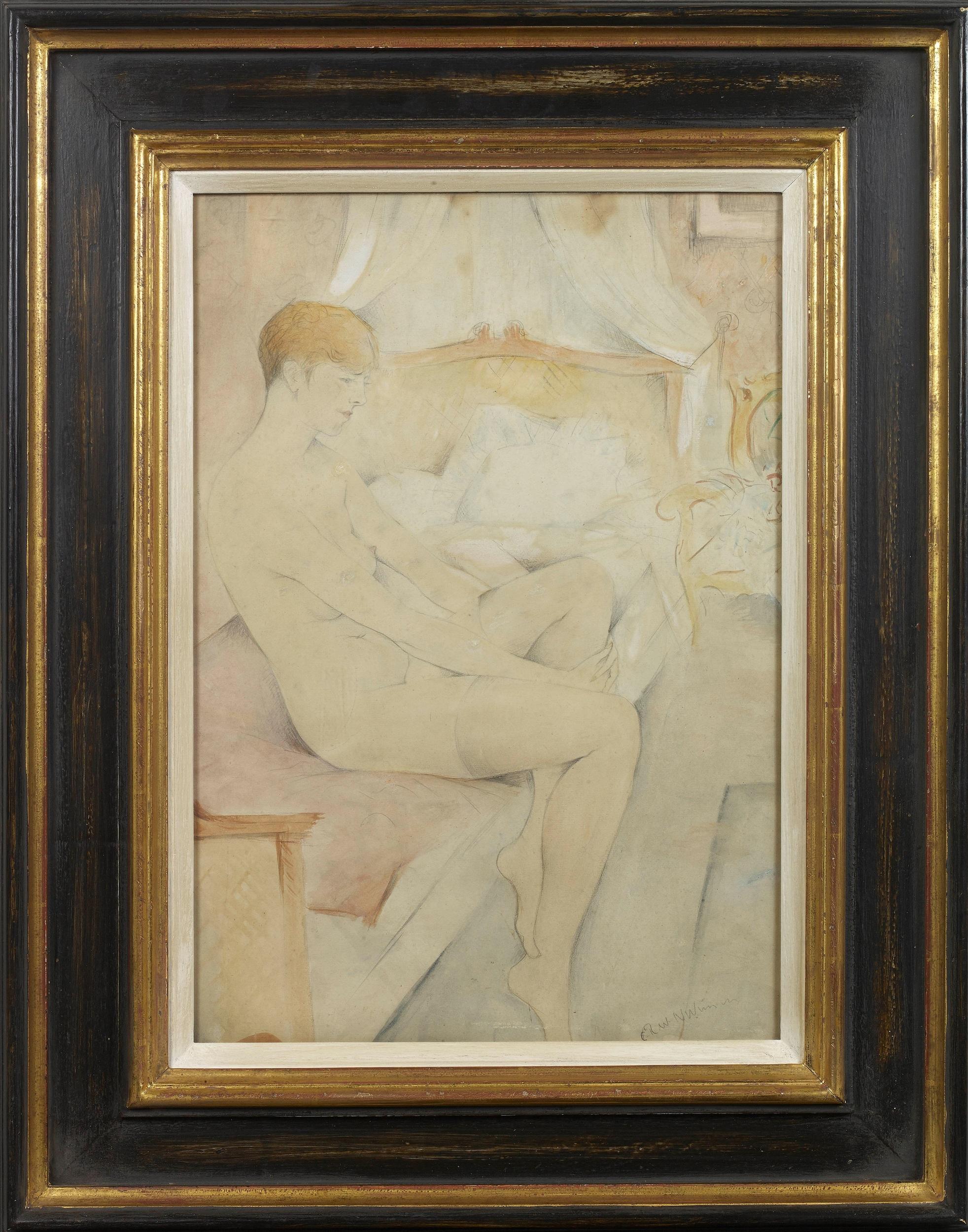 CHRISTOPHER RICHARD WYNNE NEVINSON Nude Painting - Nude Study in a Bedroom by Christopher Richard Wynne Nevinson ARA (1889-1946)