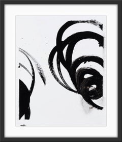 Lotan I - Contemporary abstract black and white ink painting