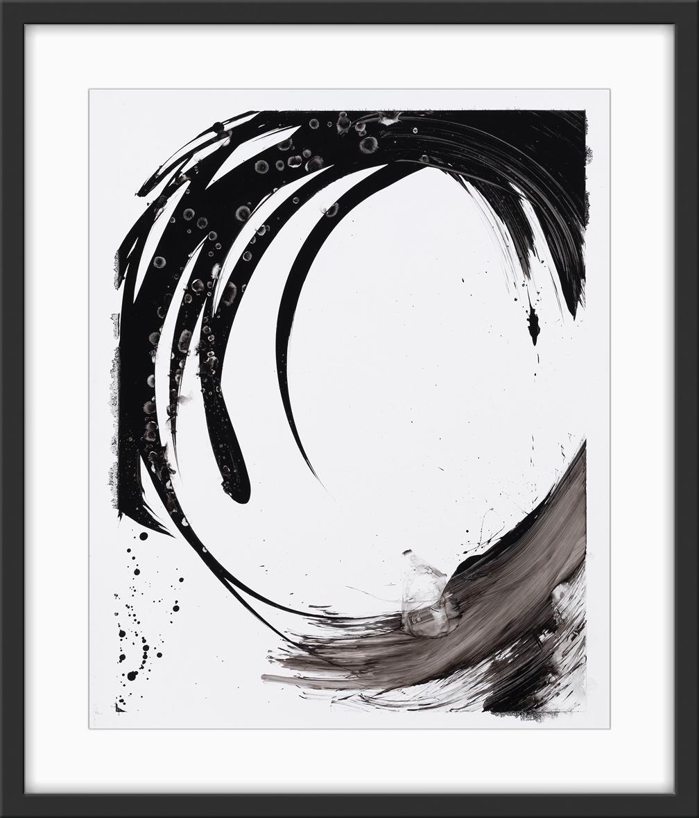 Lotan II - Peinture abstraite contemporaine à l'encre noire et blanche - Contemporain Painting par Christopher Rico