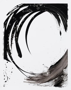 Lotan II - Contemporary abstract black and white ink painting