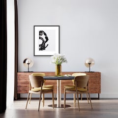 Lotan IV - Contemporary abstract black and white ink painting