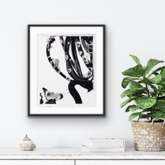 Lotan V - Contemporary abstract black and white ink painting