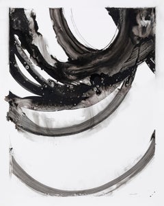 Lotan VIII - Peinture à l'encre contemporaine abstraite en noir et blanc