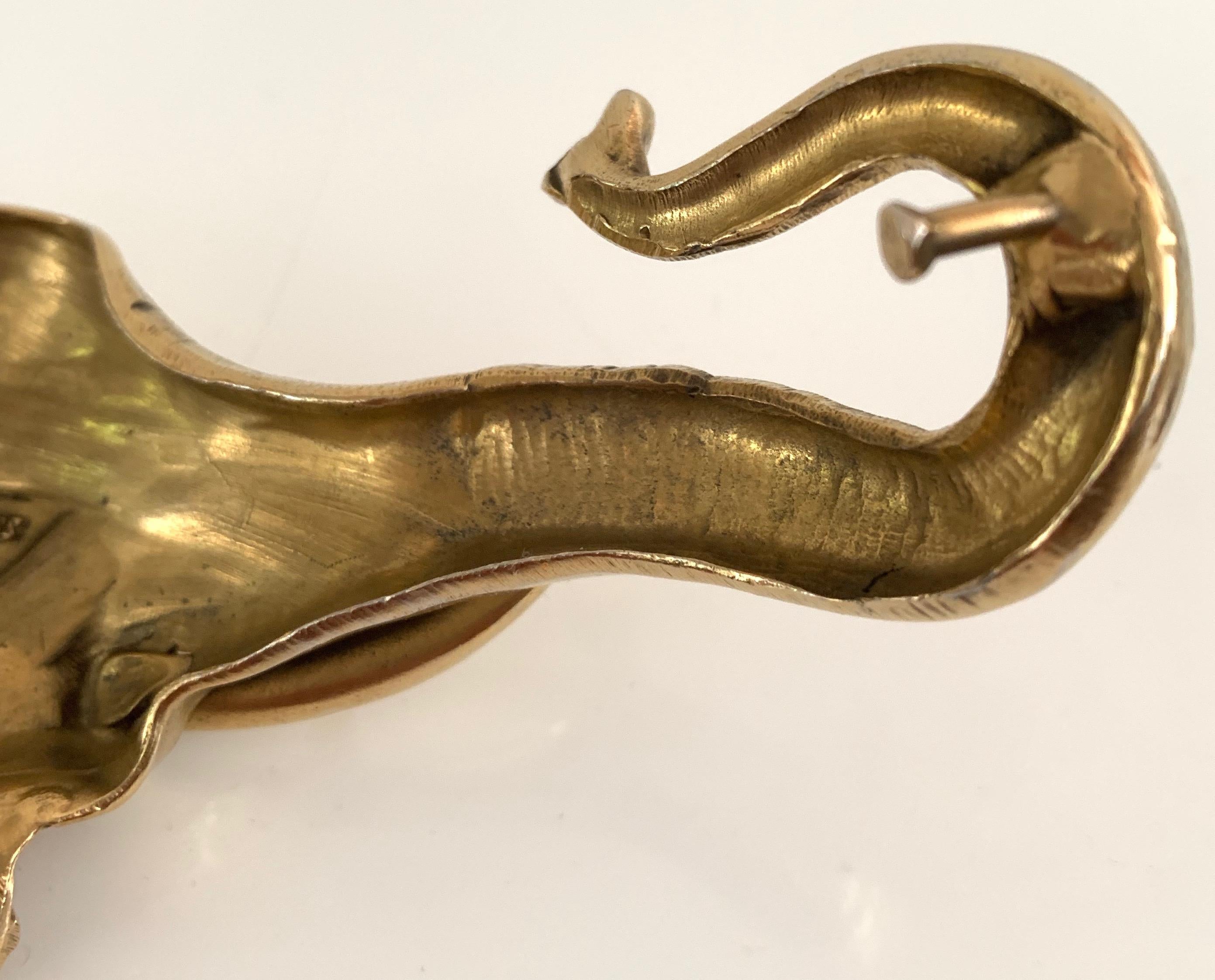 Christopher Ross 1980 Gold Elephant Buckle.  For Sale 8