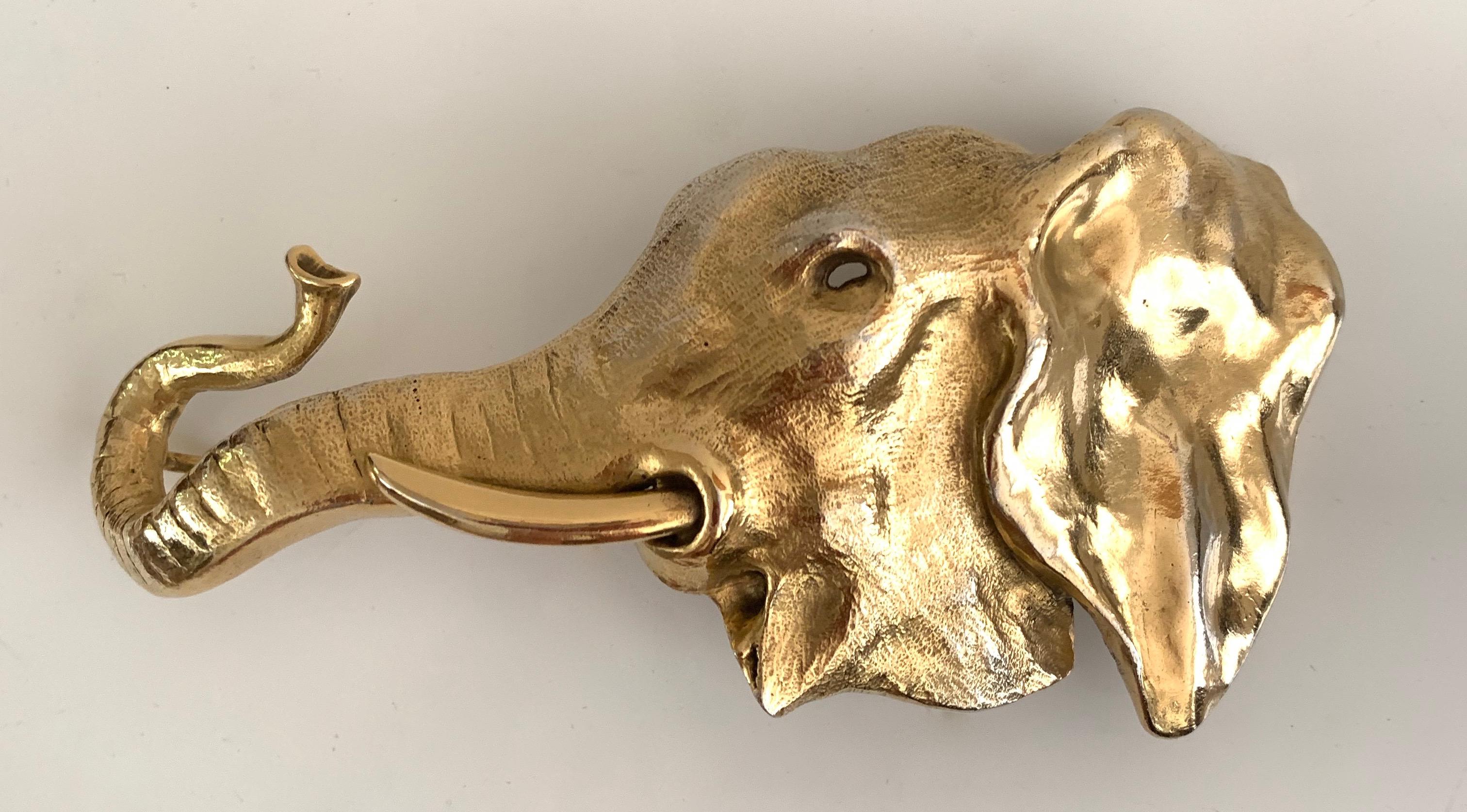 Christopher Ross 1980 Gold Elephant Buckle.  For Sale 1