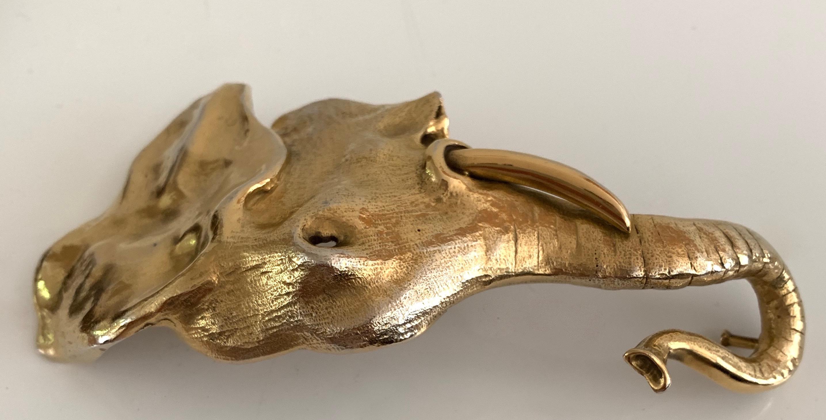 Christopher Ross 1980 Gold Elephant Buckle.  For Sale 4