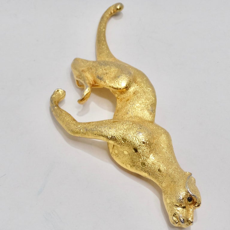 Christopher Ross 1992 Gold Plated Cheetah Belt Buckle Thumbprint Signed VTG Rare Running Cheetah Belt Buckle, Christopher Ross (Lot 1005  main image 3