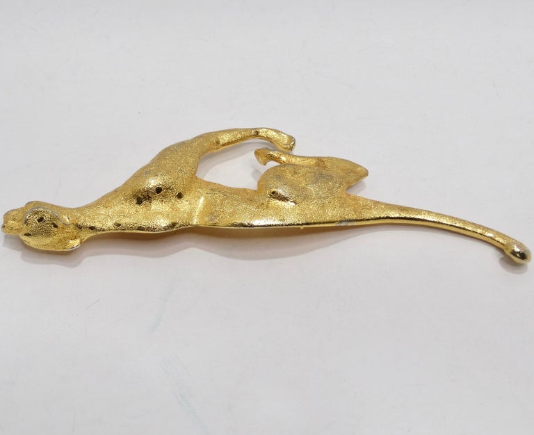Christopher Ross 1992 Gold Plated Cheetah Belt Buckle Thumbprint Signed VTG Rare Running Cheetah Belt Buckle, Christopher Ross (Lot 1005  main image 4
