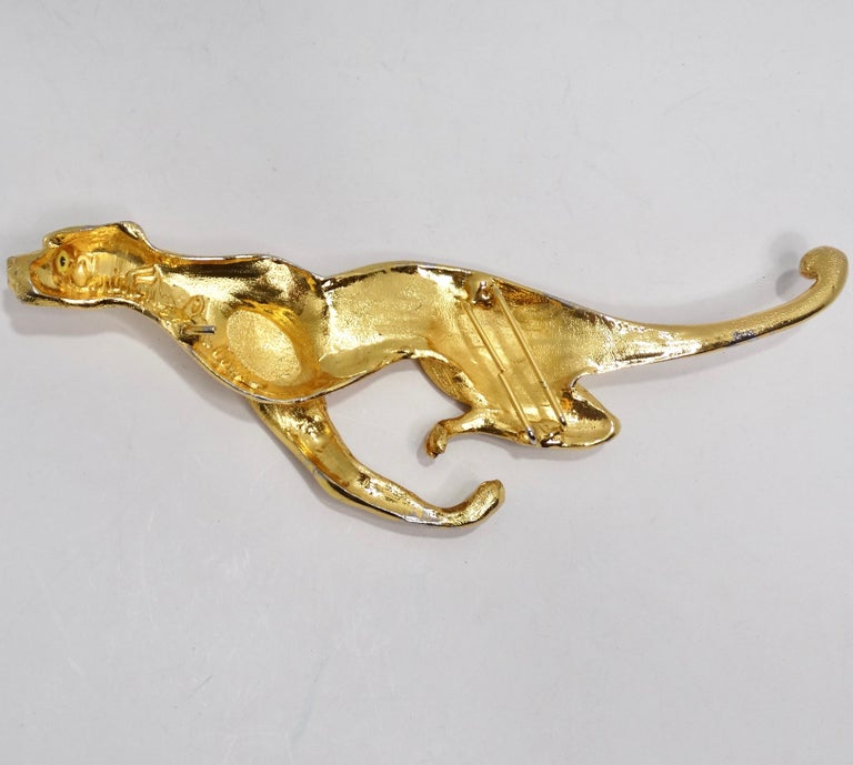 Christopher Ross 1992 Gold Plated Jumbo Cheetah Belt Buckle  display picture 2