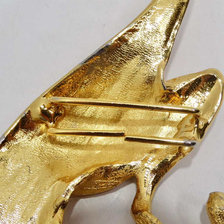 Christopher Ross 1992 Gold Plated Jumbo Cheetah Belt Buckle  display picture 2