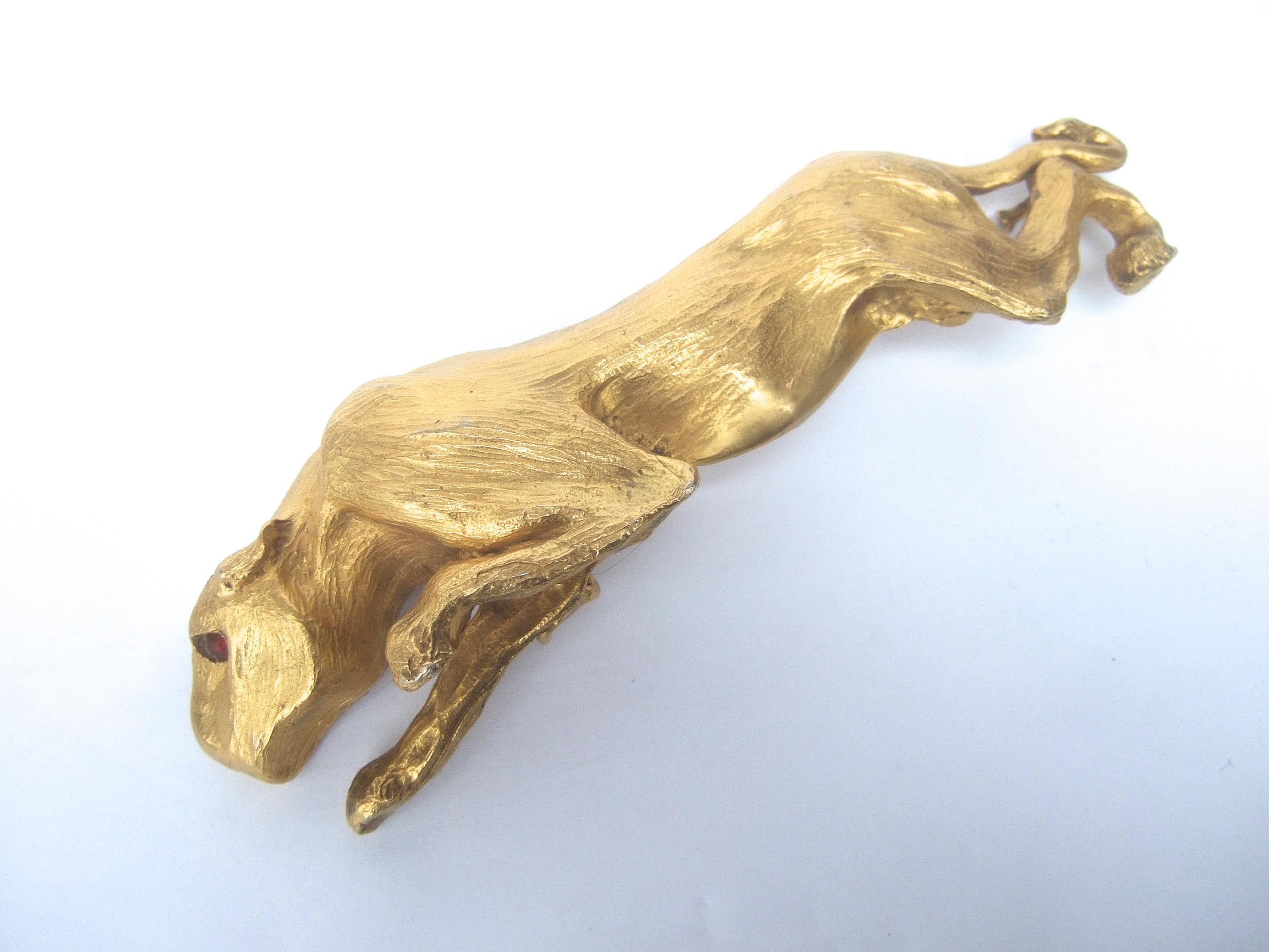 Christopher Ross 24k Gold Plated Panther Belt Buckle circa 1976  4